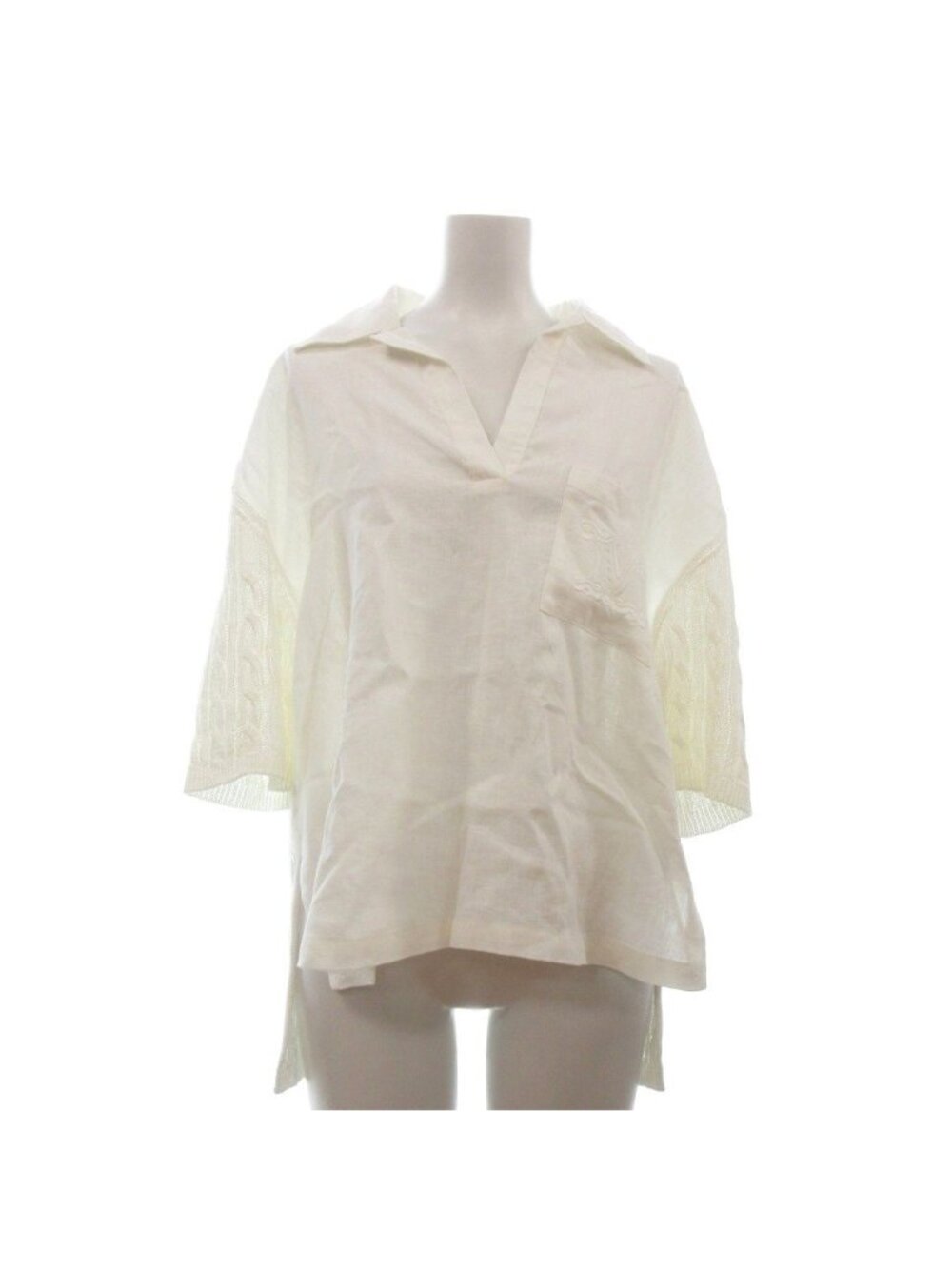 Max Mara 25 SS Pavidi Linen Polo Shirt Top Short Sleeve Switch White